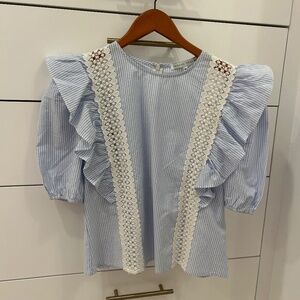 English Factory cotton top puffer sleeve